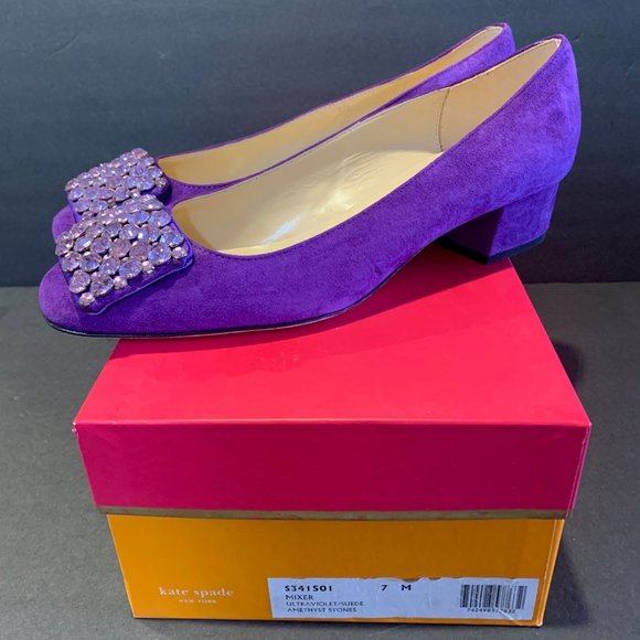 Kate Spade Women's MIXER Ultra Violet Suede w Amethyst Stones.  Size 7 - Picture 3 of 6